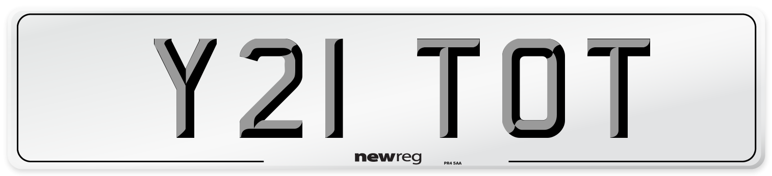 Y21 TOT Number Plate from New Reg
